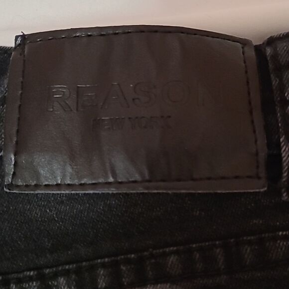 Reason supply co Ribbed Distressed Mulberry Moto Jeans Slim Fit Size 28 x 30 - Picture 10 of 12